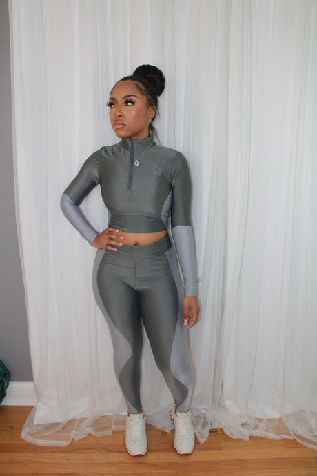 Color Block High Waisted Set