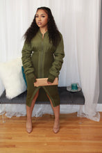 Load image into Gallery viewer, Olive Green Sweater Dress