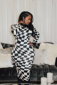 Checkered Midi Dress