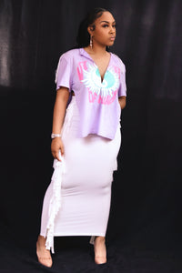 Wild Side Fringe Skirt (White)
