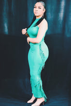 Load image into Gallery viewer, Money Green Fringe Skirt Set