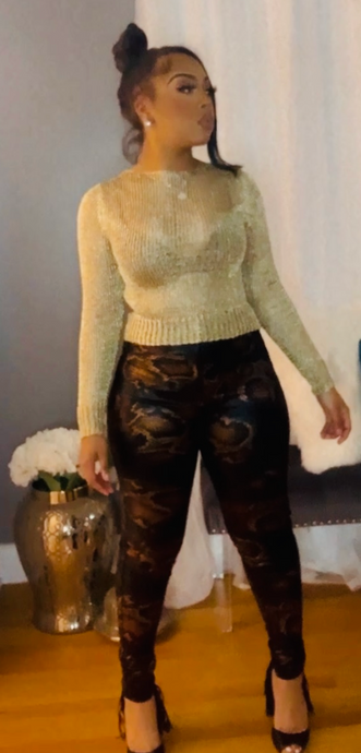 Snake Print Stretch Jeans