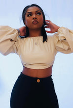 Load image into Gallery viewer, Carmelita Crop Top (Faux Leather) Beige