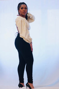 Carmelita Crop Top (Faux Leather) Beige