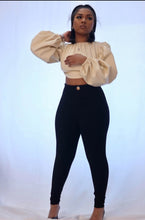 Load image into Gallery viewer, Carmelita Crop Top (Faux Leather) Beige